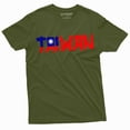 thumbnail image 1 of Men's Taiwan T-shirt Taiwanese flag coat of arms mens shirts Taiwan tee (Small Military Green), 1 of 7