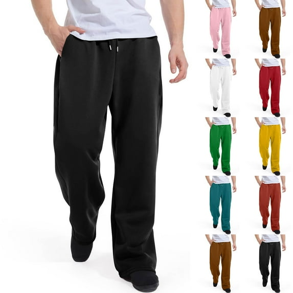 Men's Tall Cotton Sweatpants - Baggy Sweatpants Men Long Yoga Pants, Athletic Lounge Casual Pants with Pockets Light Brown XL