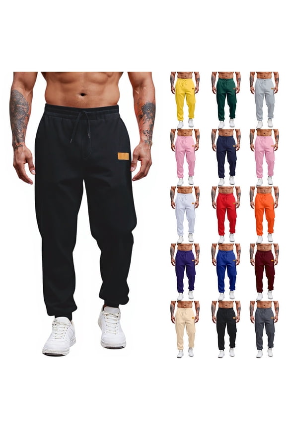 Men's Tall Fleece Sweatpants Long Drawstring Joggers with Pockets, Relaxed Fit for Lounge & Casual Athletic Wear Pink 3XL