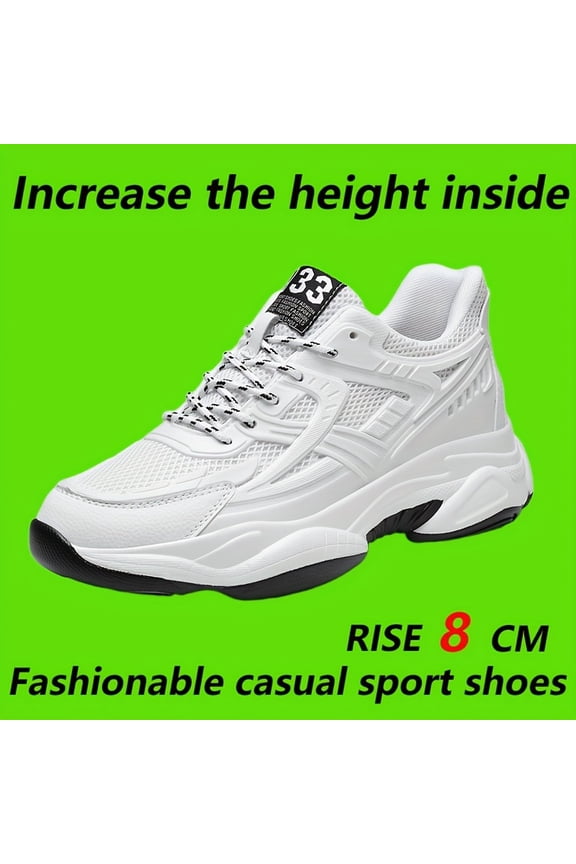 Men's & Tall Lift Sneakers with 3.15inch Thick Platform - Breathable - Height Increase Shoes, Low-Top Round Toe for, Gym, - Heavy-Duty Sole & Casual Athletic Wear
