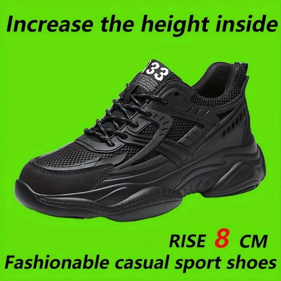 Men's & Tall Lift Sneakers with 3.15inch Thick Platform - Breathable - Height Increase Shoes, for, Gym, - Heavy-Duty Sole & Casual Athletic Wear Low-Top Round Toe