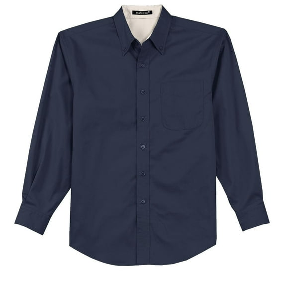 Men's Tall Long Sleeve Easy Care Shirt Navy/ Light Stone 2X-Large Tall