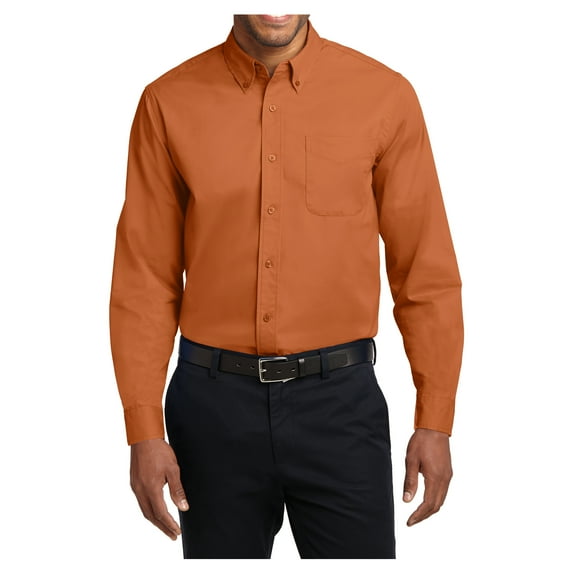 Men's Tall Long Sleeve Easy Care Shirt Texas Orange 2X-Large Tall