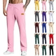 thumbnail image 1 of Men's Tall Sweatpants Long Cotton Yoga Pants Athletic Lounge Casual Pants for Men with Pockets Pink S, 1 of 5