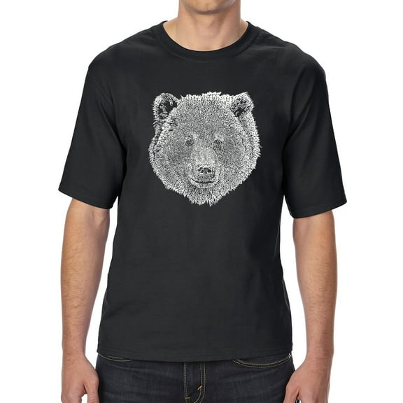 Men's Tall and Long Word Art T-shirt - Bear Face
