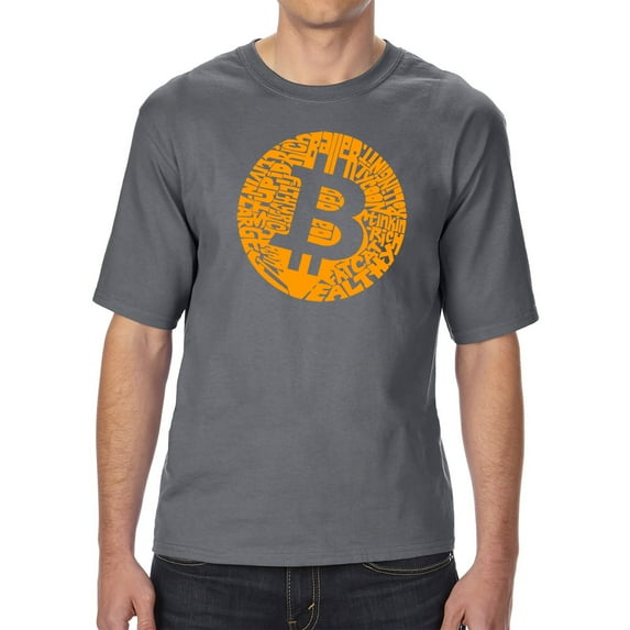 Men's Tall and Long Word Art T-shirt - Bitcoin
