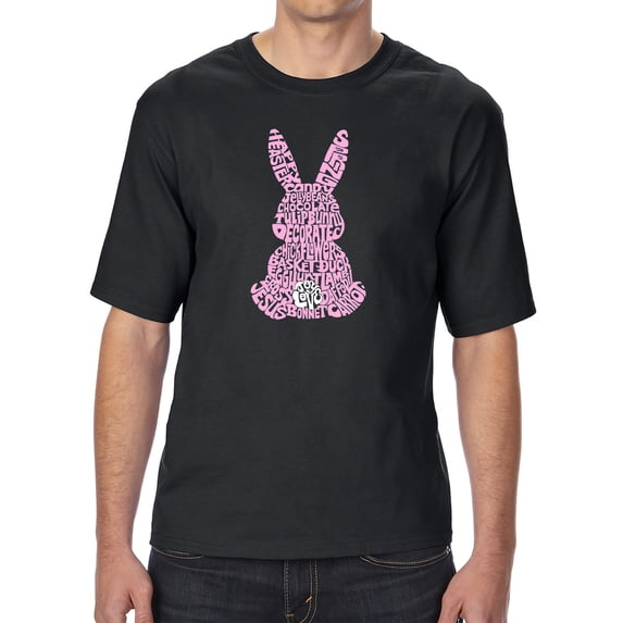 Men's Tall and Long Word Art T-shirt - Easter Bunny