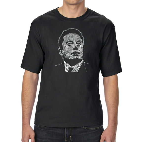 Men's Tall and Long Word Art T-shirt - Elon Musk