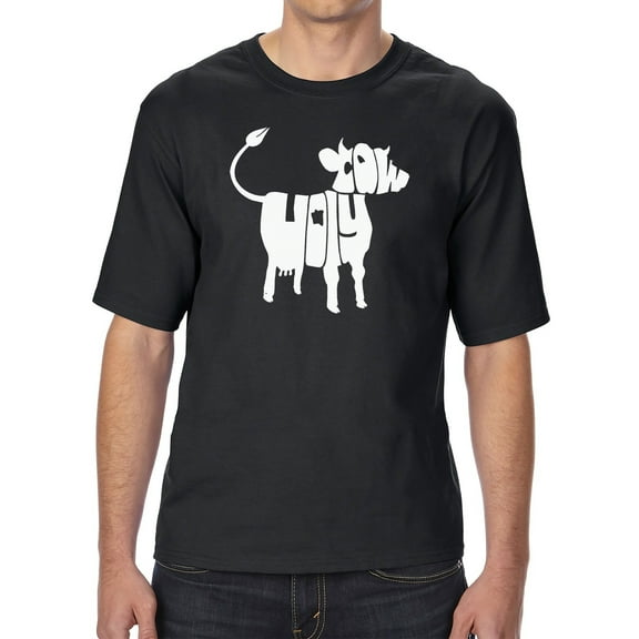 Men's Tall and Long Word Art T-shirt - Holy Cow