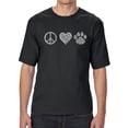 thumbnail image 1 of Men's Tall and Long Word Art T-shirt - Peace Love Cats, 1 of 2