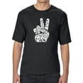thumbnail image 1 of Men's Tall and Long Word Art T-shirt - Peace Out, 1 of 2