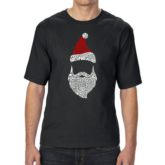 Men's Tall and Long Word Art T-shirt - Santa Claus