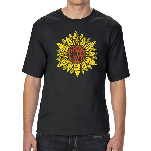 Men's Tall and Long Word Art T-shirt - Sunflower