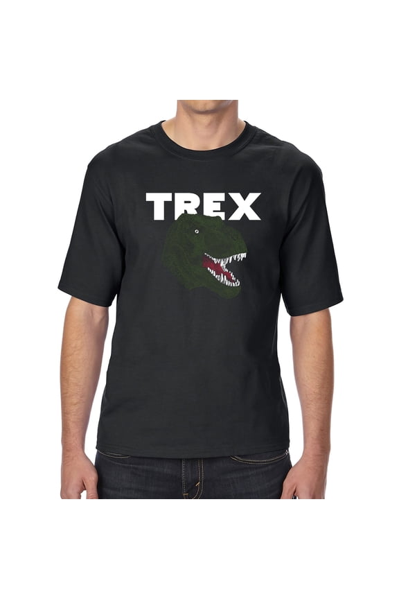 Men's Tall and Long Word Art T-shirt - T-Rex Head