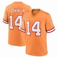 thumbnail image 1 of Men's Tampa Bay Godwin Jr 14 Orange Stitched T-Shirts Sports Player Game Top, Small, 1 of 1