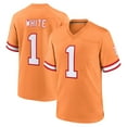 thumbnail image 1 of Men's Tampa Bay White 1 Orange Stitched T-Shirts Sports Player Game Top, Small, 1 of 1