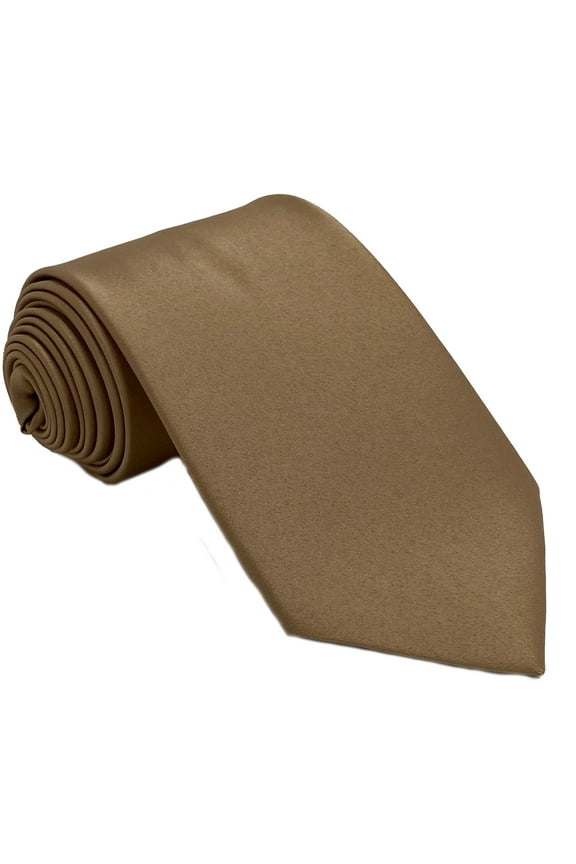 Men’s Tan Formal Satin Self-Tie Necktie in a Variety of Colors by Spencer J’s Signature Satin Collection