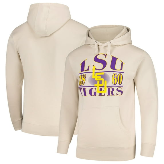 Men's Tan LSU Tigers Upper Arch Letters Pullover Hoodie