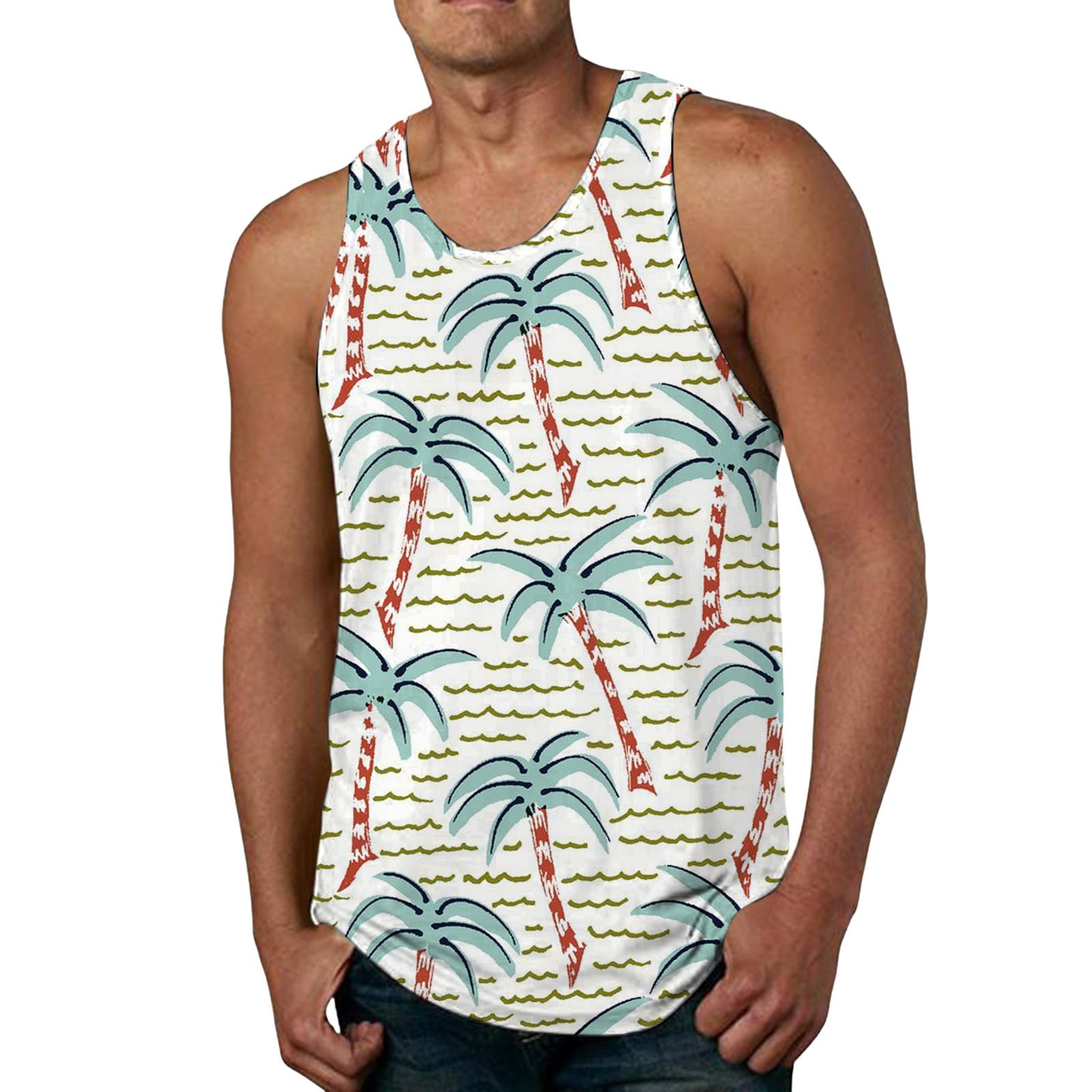 Men's Tank Shirts Summer Vacation Beach Hawaii Digital 3D Printed ...