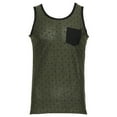 thumbnail image 1 of Men's Tank Top Athletic Fitness Casual AOP Pattern Athletic Sleeveless T-Shirt, Olive, S, 1 of 5