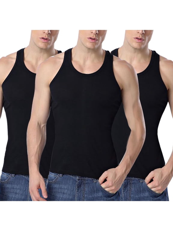 Men's Tank Top Undershirt, Fashion Comfy Solid Short Sleeve Round Neck Regular Pullover Tank with Good Elasticity, Ideal for Daily Wear, Gym and Sleep