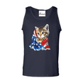 thumbnail image 1 of Men's Tank Top for Men - American Flag Cat, 1 of 5