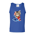 thumbnail image 1 of Men's Tank Top for Men - American Flag Cat, 1 of 5