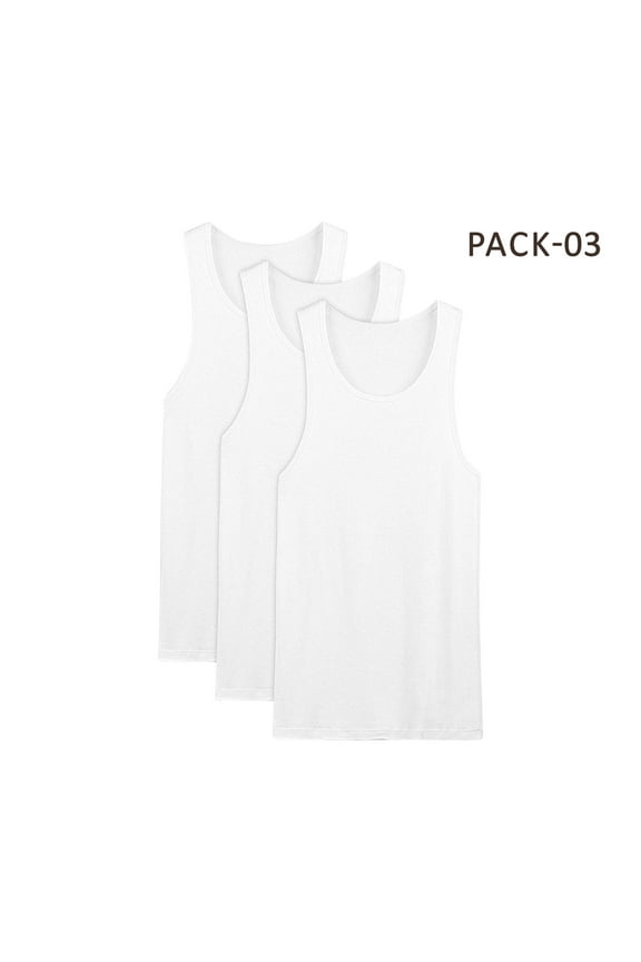 Men's Tank Tops 100% Cotton A-Shirts Multipack Undershirts White & Colored Tank Tops for Men (White 3 Pack, L)