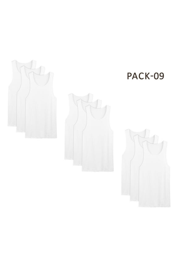 Men's Tank Tops 100% Cotton A-Shirts Multipack Undershirts White & Colored Tank Tops for Men (White 9 Pack, 3XL)