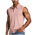 thumbnail image 1 of Men's Tank Tops 3-Button Up Collared Shirt Sleeveless Casual Workout Tees Summer Tanks with Chest Pocket, 1 of 6