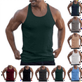 thumbnail image 1 of Men's Tank Tops Casual Fashion Solid Drying Pullover Round Neck Sports Tank Summer Workout Gym Shirts Regular Fit Undershirt, 1 of 7