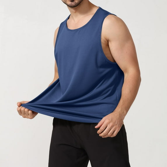 Men's Tank Tops $10 Free Shipping Casual Running Exercise Fitness Loose Round Neck Waistcoat