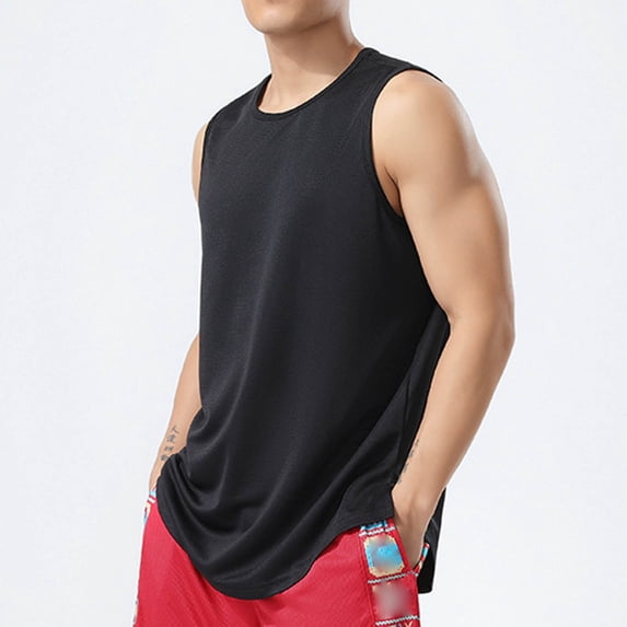 Men's Tank Tops $10 Solid-Color Casual Sport Loose Sleeveless Round-Neck Tank Top