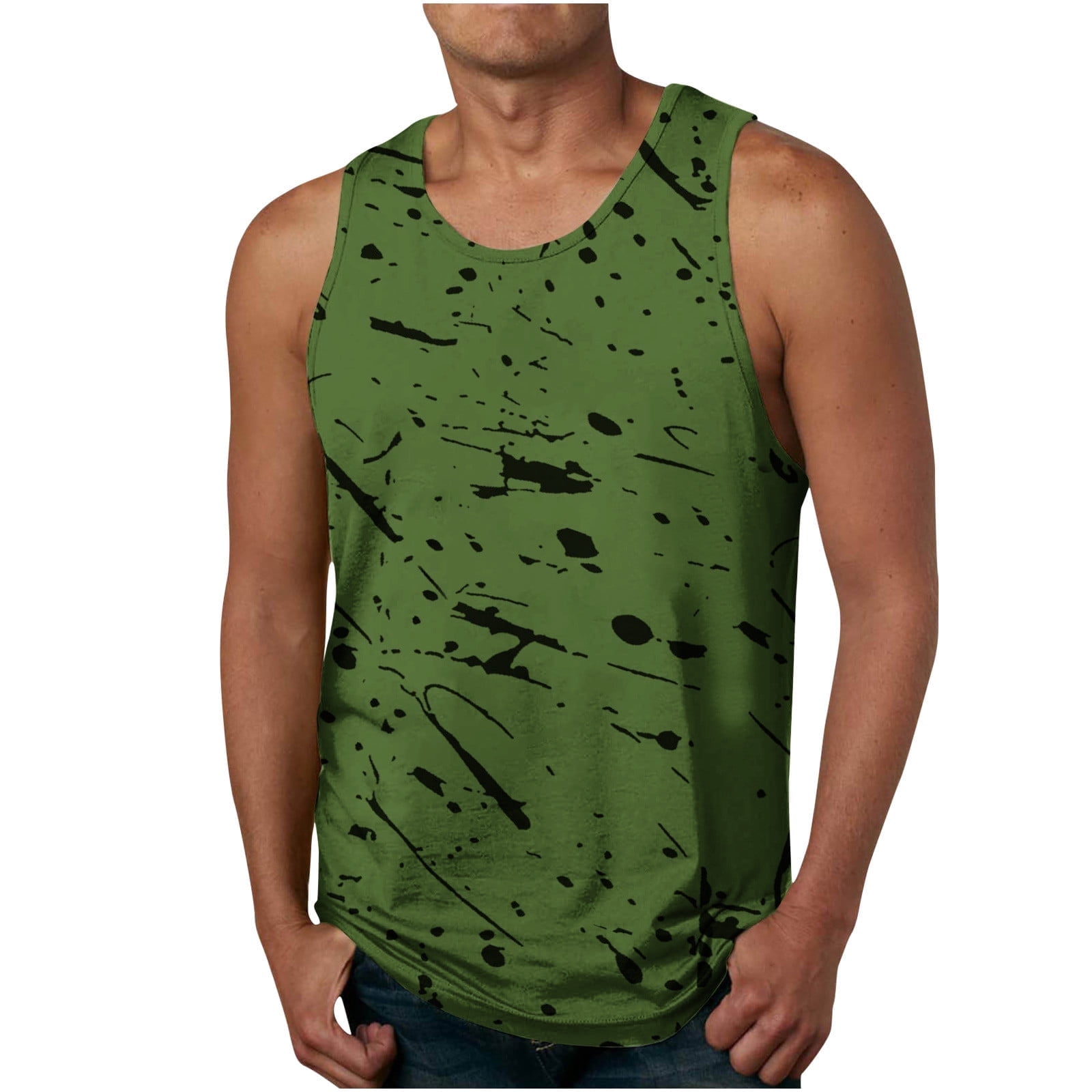 Men's Tank Tops Green Tops for Men New Men's 3D Print Tank Top Casual ...