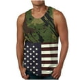 thumbnail image 1 of Men's Tank Tops Independence Day Camo Top Crew Neck Blouses USA Flags Printed Tops Color Block Tanks Gym Muscle Tees Lightweight Comfy Tee Shirt Mens Patriotic Blouse, 1 of 4