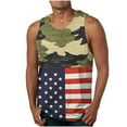thumbnail image 1 of Men's Tank Tops Independence Day Camo Top Crew Neck Blouses USA Flags Printed Tops Color Block Tanks Gym Muscle Tees Lightweight Comfy Tee Shirt Mens Patriotic Blouse, 1 of 4