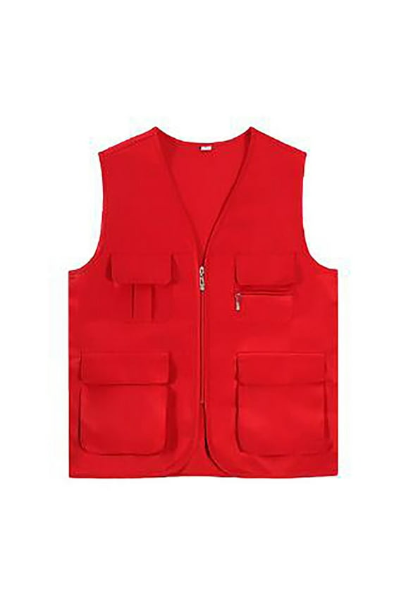 Men's Tank Tops Jacket Sleeveless V Neck Solid Color Pocket Vest Tshirts Sportwear