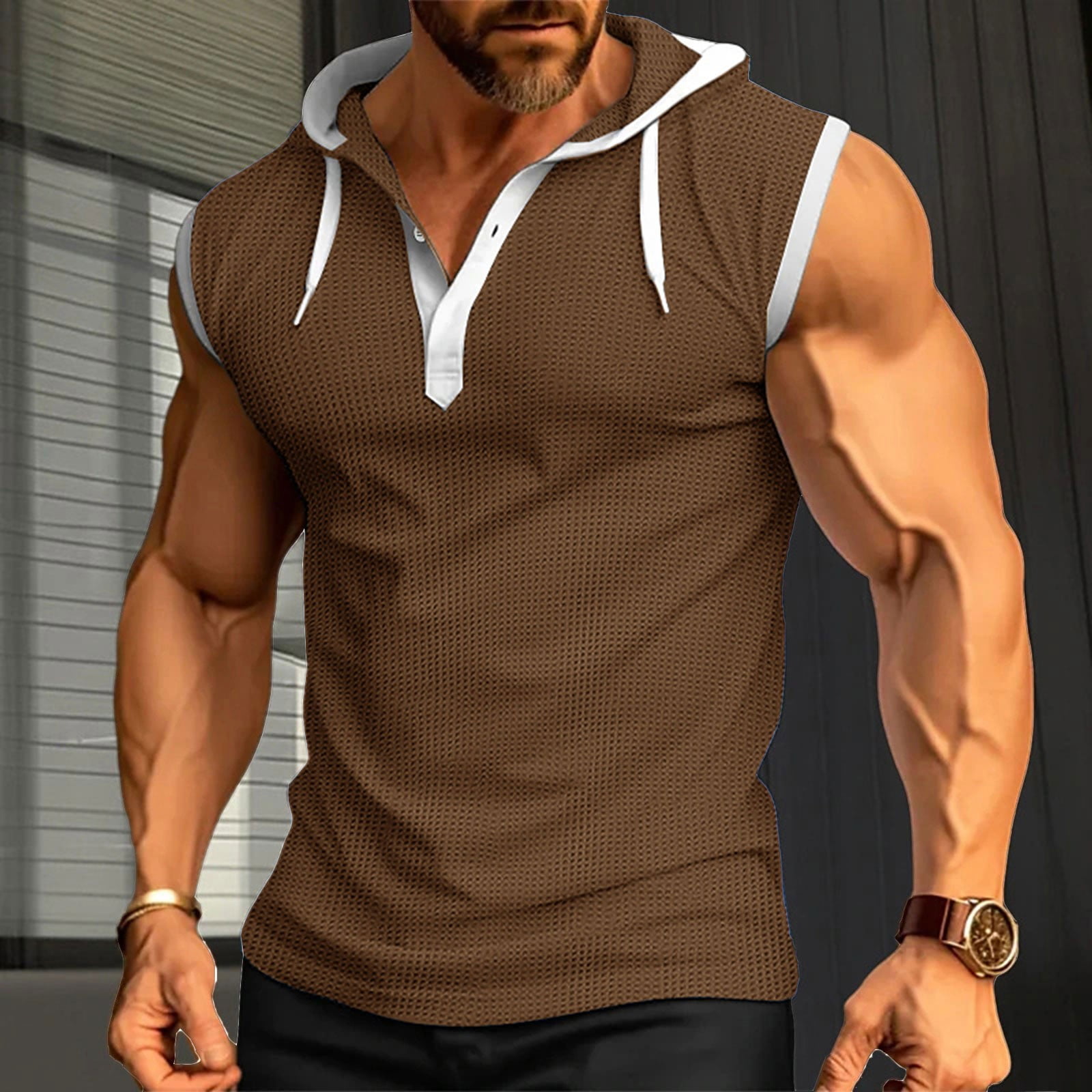 Hooded vest mens gym hotsell