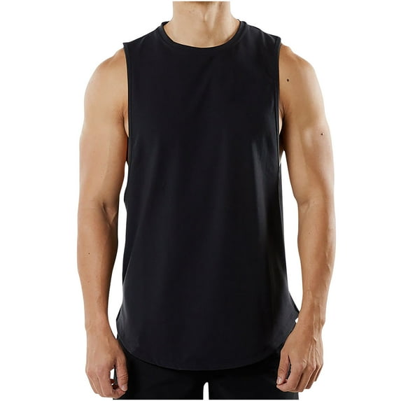 Men's Tank Tops Qiggri Men's Fashion Summer Solid Color Casual Fitness Sport Permeability Tank Top