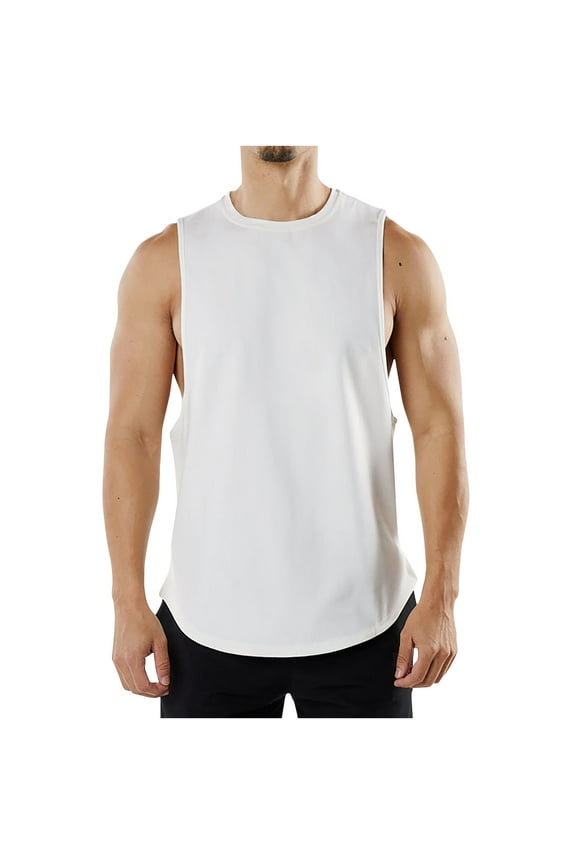 Men's Tank Tops Qiggri Men's Fashion Summer Solid Color Casual Fitness Sport Permeability Tank Top