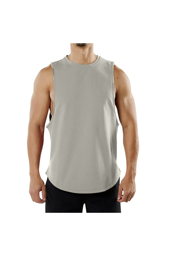 Men's Tank Tops Qiggri Men's Fashion Summer Solid Color Casual Fitness Sport Permeability Tank Top