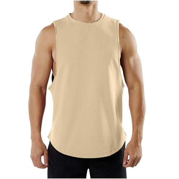 Men's Tank Tops Qiggri Men's Fashion Summer Solid Color Casual Fitness Sport Permeability Tank Top