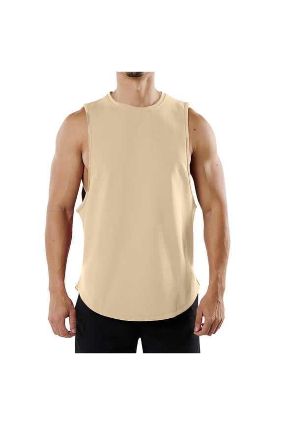 Men's Tank Tops Qiggri Men's Fashion Summer Solid Color Casual Fitness Sport Permeability Tank Top