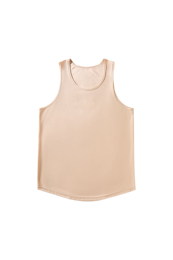 Men's Tank Tops Qiggri Men's Solid Color Casual Fitness Sport Permeability Round Neck Tank Top Mens Workout Tank Tops