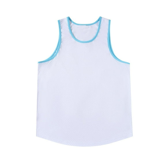 Men's Tank Tops Qiggri Men's Solid Color Casual Fitness Sport Permeability Round Neck Tank Top Mens Workout Tank Tops