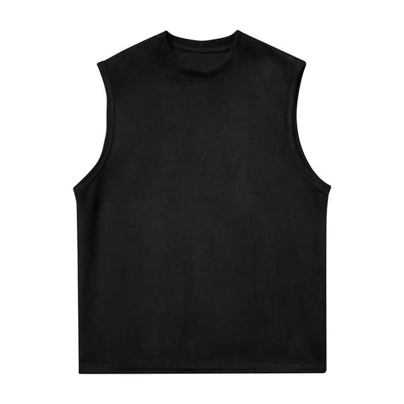 Men's Tank Tops Qiggri Men's Vintage Solid Color Casual Fitness Sport Permeability Round Neck Tank Top Mens Workout Tank Tops