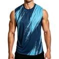 thumbnail image 1 of Men's Tank Tops Quick Dry Workout Swim Beach Shirts Athletic Sleeveless Shirts Stripe Blue M10 3XL, 1 of 9