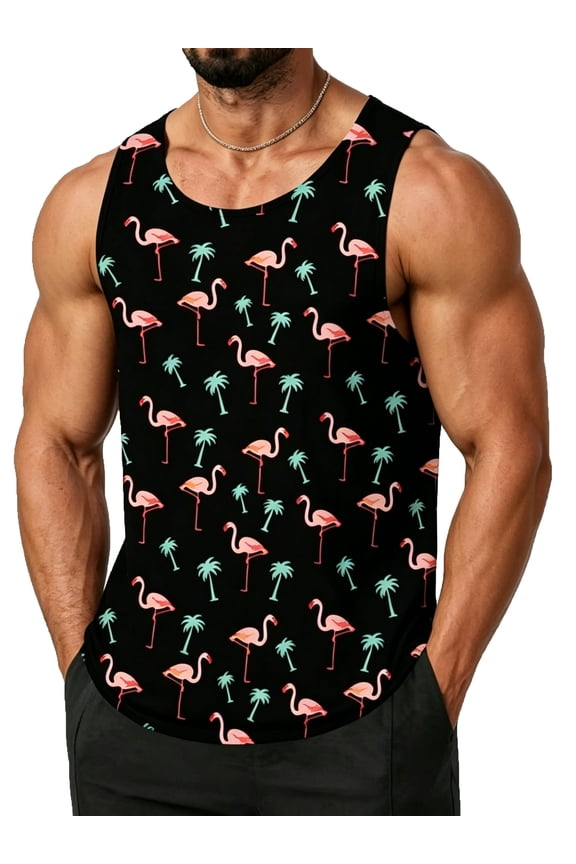 3D Graphic Tank Tops for Men Quick Dry Cool Artwork Sleeveless Shirts for Summer Beach Exercise Fitness