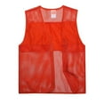 thumbnail image 1 of Men's Tank Tops Reflective Mesh Solid Color Sleeveless Zipper Pockets Fashion Loose Vest Holiday Wear,Orange,M T-Shirts, 1 of 4