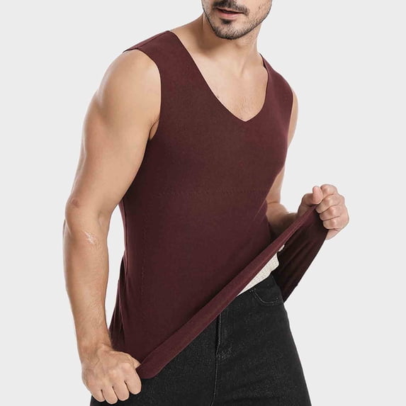 Men's Tank Tops, Seamless Undershirt with V-Neck, Breathable Moisture-Wicking Base Layer for Gym, Athletic Wear Or Everyday Layering